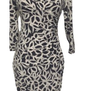 Slimming Ralph Lauren grey & white dress